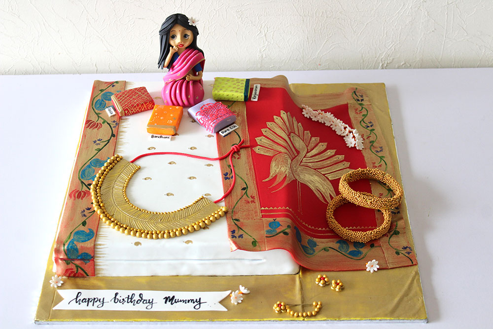 Paithani Saree Theme Cake | Themed cakes, Homemade birthday cakes, Girl  cakes